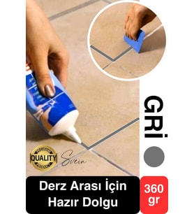 Premium Fayans Arası Gri Hazır Derz Dolgu Gaga Uç Tüp Mermer Mutfak Banyo Zemin Duvar Onarıcı