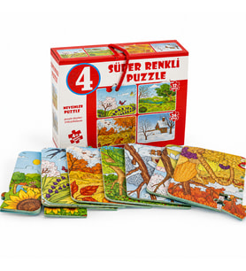 2488 MEVSİMLER SÜPER RENKLİ PUZZLE 4LÜ