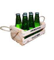 Doğal Ahşap Maden suyu soda Kasası Mini Çok Amaçlı Ağaç Ahşap Kasa şişelik Süslemelik Sepet