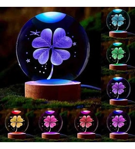 Wolawood Kristal Cam Kar Küresi 3D Renk Değiştiren Rgb'li Doğal Ahşap Standlı USB Kablolu LED Işıklı Lamba Seti Konsept Dekoratif Hediyelik Eşya Top Dekor Özel Premium Seri