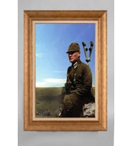 Altın Varaklı Paspartulu Çerçeveli Atatürk Tablo sd847