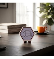 Minimalist Karavan Figürlü Masaüstü Süsü Ofis Köşelerinizi Tamamlayan Zarif ve Modern Bir Dekoratif Ürün 10x10 cm, Mor