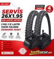 Servis 26X1.95 DIŞ LASTİK (NİTRO) Bisiklet Lastiği + İç Lastik (2 ŞER ADET TAKIM)