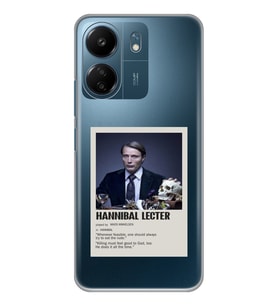Xiaomi Redmi 13C Uyumlu Hannibal Lecter Minimalist Poster Desenli Şeffaf Telefon Kılıfı
