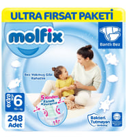 Molfix Bebek Bezi 6 Beden Ultra Fırsat Paketi 62x4 248 Adet
