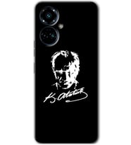 Tecno Camon 19 Pro Kılıf HD Desen Baskılı Kılıf - Atatürk Silüet İmza