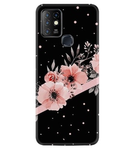 Infinix Hot 10 Kılıf Resimli Desenli Baskılı Silikon Kılıf Siyah Şerit Mermer 1298