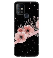 Infinix Hot 10 Kılıf Resimli Desenli Baskılı Silikon Kılıf Siyah Şerit Mermer 1298