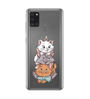 Samsung Galaxy A21S Uyumlu Marie Kedi Tasarımlı Şeffaf Telefon Kılıfı