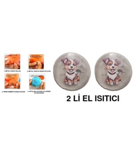 SEVİMLİ KÖPEK CEP SOBASI,EL ISITICI,2 ADET SICAK SU TORBASI PVC  9cm