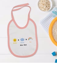 BK Kids Kişiye Özel Pembe Bebek Mama Önlüğü - Model 70
