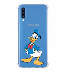 Samsung Galaxy A70  Köşe Korumalı Antişok Kapak Donald Duck Tasarımlı Şeffaf  Kılıf