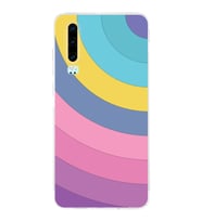 PrintiFy Huawei P30 Uyumlu Kamera Korumalı Renk Cümbüşü B Tasarımlı Şeffaf Silikon Kılıf
