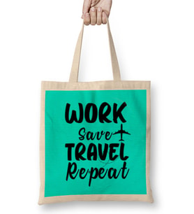 funny Travel gift design lover-Trippin Wanderlust Journey Adventurer Vacation Bez Çanta Uzun Saplı