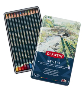Derwent Artists Pencils Kuruboya Kalemi 12'li Teneke Kutu 
