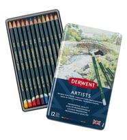 Derwent Artists Pencils Kuruboya Kalemi 12'li Teneke Kutu 