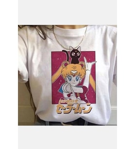 Sailor Moon Cute Beyaz Tişört 