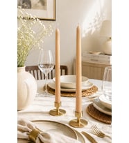 Düz Şamdan 2'li Mum - Mumelia Candles Doğal Soya Kutulu Dekoratif Mum - Krem