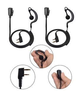 Baofeng 2 Adet Telsizler Için Akustik Kulaklık Siyah Spiral Kulak Içi Telsiz Kulaklığı Baofeng BF-999S BF-888S BF-777S Uv-82