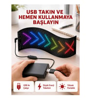 Mey İthalat® Kayan Yazı Destekli RGB LED Reklam Paneli USB ile Kolay Kurulumlu