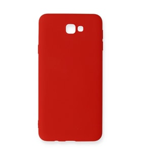 Samsung Galaxy J7 Prime Kılıf Nano İçi Kadife Silikon - Kırmızı