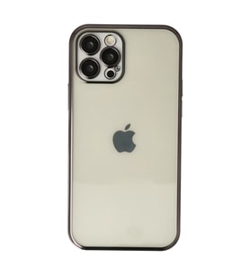 iPhone 12 Pro Max Kılıf Kamera Korumalı Lensli Silikon - Siyah
