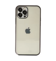 iPhone 12 Pro Max Kılıf Kamera Korumalı Lensli Silikon - Siyah