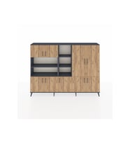 Arges Dolap 14 Raflı 9 Kapaklı 220x30x163 Antrasit-Çam/Antrasit
