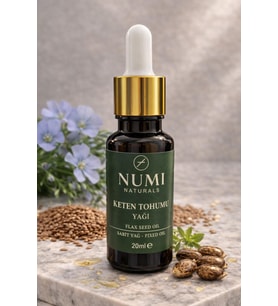 NUMI Naturals Keten Tohumu Yağı 20 ml %100 Saf Flax Seed Oil Saç ve Cilt Bakım Yağı