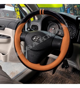 Hyundai Matrix Dikme Direksiyon Kılıfı Parlak Siyah Taba Detaylı Taba Çift Yüzük ve Dikiş 2008-2010