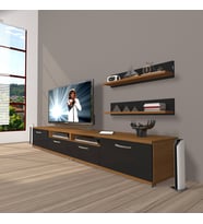 Decoraktiv Eko 200R Mdf Tv Ünitesi Tv Sehpası (Siyah - Ceviz)