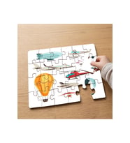 Renkli Taşıtlar Tasarımlı 24 Parça Ahşap Çocuk Puzzle MPK0435