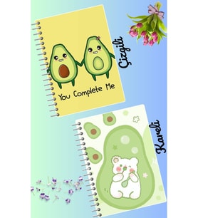 Avocado defter seti 2 adet A4 boyutu 21*30 çizgili + kareli 60 syf