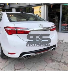 Toyota Corolla 2013-2018 Difüzör Arka Tampon Eki 4 Egzoz Çıkışlı Gri Reflektörlü