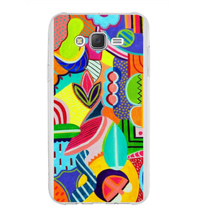 PrintiFy Samsung Galaxy J7 Core ile Uyumlu 1mm Slim Fit Retro Colors 6 Baskılı Şeffaf  Kılıf