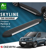 S-Dizayn Peugeot Partner 3 Uzun Şase Skyline Krom Yan Basamak 213 Cm 2018 Üzeri A+ Kalite