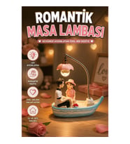 Oturan Çift Figürlü LED Gece Lambası Romantik Dekoratif Masa Lambası