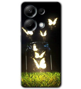 Poco M6 Pro Kılıf HD Desen Baskılı Kılıf - Işıklı Kelebekler
