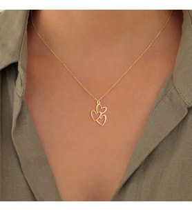Kişiye Özel 925 Ayar Gümüş Minimalist Kalp Kolye (Gold)