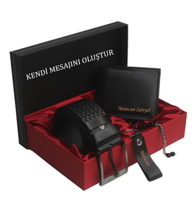 KİŞİYE ÖZEL CÜZDAN KEMER & ANAHTARLIK TESBİH SET
