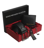 KİŞİYE ÖZEL CÜZDAN KEMER & ANAHTARLIK TESBİH SET