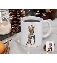 BK Gift Kişiye Özel Tam Boy Anne Kız Oğul Karikatürlü Beyaz Kupa Bardak-1