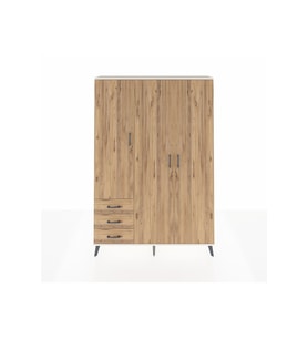 Arges Gardrop 6 Raflı 3 Çekmeceli Tek Askılı 132x30x195 Aytaşı-Çam