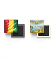 Buzdolap Magnetleri - Gine Bayrağı ve Konakri Retro Tema - 2'li Set Magneti