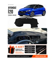 HYUNDAİ İ20 (2020-2024) Uyumlu Torpido Örtüsü Torpido Kılıfı - Siyah