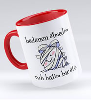 Bk Gift Ruh Halim Bir Ölü Tasarımlı Kırmızı Kupa Bardak - Model 1
