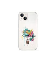 iPhone 14 ile Uyumlu Splash Bukalemun Tasarımlı Şeffaf Silikon Kılıf