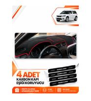 SKODA YETİ (2012-2018) Uyumlu Ön Torpido Koruma Kılıfı Halısı - Siyah Kırmızı