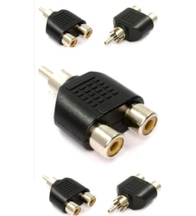 Adet Audio Video Rca Erkek - 2 Rca Dişi Aparat Lale Çoklayıcı Av Jack Rca Fişi Çift Kablo Girişli