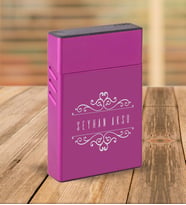BK Gift Kişiye Özel Mor Slim Boy Metal Sigara Kutusu-9